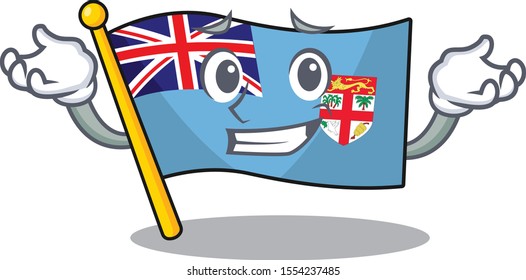 flag fiji cartoon grinning with the shape