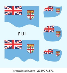 Flag of  Fiji Flat Vector