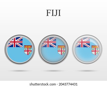 Flag of Fiji in the form of a circle