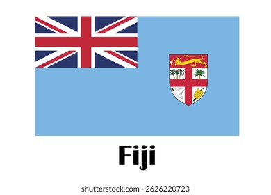Flag of Fiji. Illustration over white background