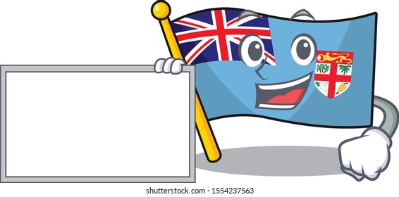 flag fiji isolated in the with board mascot
