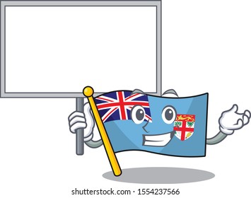 flag fiji isolated in the bring board mascot