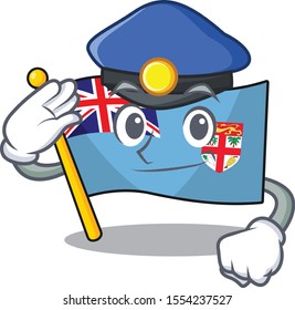 flag fiji isolated in the police mascot
