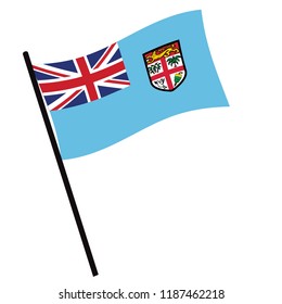 Flag of Fiji , Fiji flag waving isolated vector illustration
