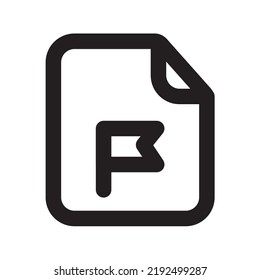 Icono de archivo de marca con estilo de esquema