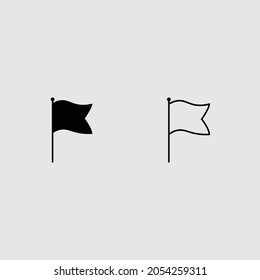 flag fill and outline icon set isolated vector illustration