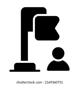 flag Finance Related Vector Line Icon. Editable Stroke Pixel Perfect.