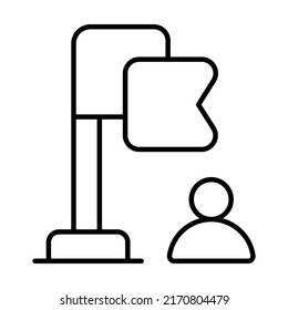 flag Finance Related Vector Line Icon. Editable Stroke Pixel Perfect.