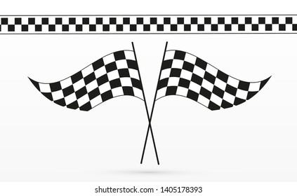 
Flag finishing vector illustration. Realistic flag icon of start-finish.