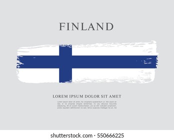 Flag of Finland, brush stroke background