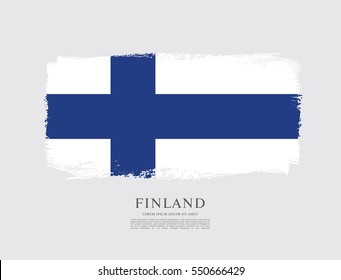 Flag of Finland, brush stroke background