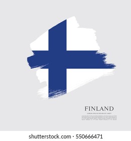 Flag of Finland, brush stroke background