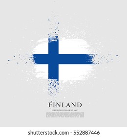 Flag of Finland, brush stroke background