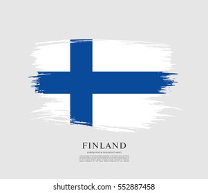 Flag of Finland, brush stroke background