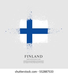 Flag of Finland, brush stroke background