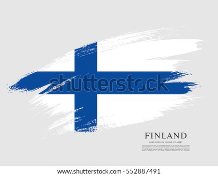 Flag of Finland, brush stroke background