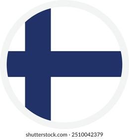 Flag of Finland. Circle icon on transparent background. Vector icon for apps, UI or sport events