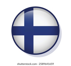 Flag Finland circle round frame vector design