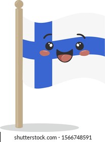 Flag of Finland. cute vector illustration for sticker