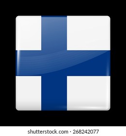 Flag of Finland. Glossy Icons Square Shape. This is File from the Collection European Flags