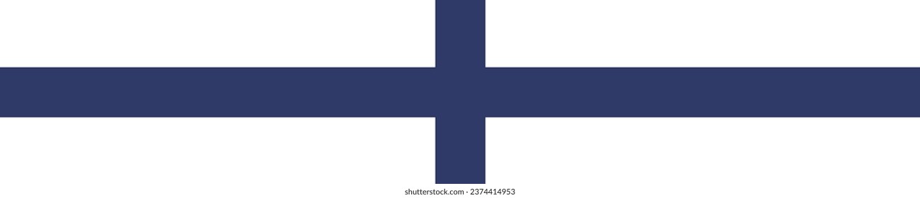 The flag of Finland. Flag icon. A long banner. Standard color. Computer illustration. Digital illustration. Vector illustration.