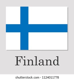 flag of Finland isolated on gray background the inscription