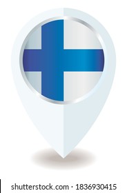 Flag of Finland, location icon for Multipurpose, Republic of Finland.