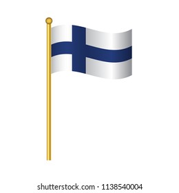 Flag of Finland ,Finland flag official colors and proportion correctly, Finland flag waving isolated Vector illustration eps10.
