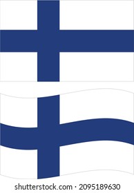 Flag of Finland on white background. National Finland flag. flat style. 