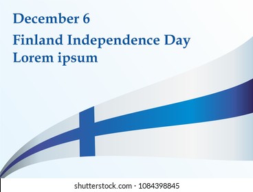 Flag of Finland, Republic of Finland, December 6, Finland's Independence Day. Bright, colorful vector illustration