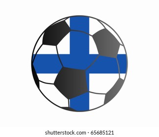 Flag of Finland and soccer ball