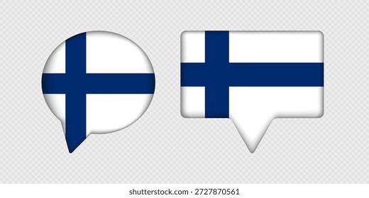 Flagge Finnland in der Sprechblase.