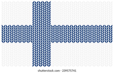 flag of Finland with texture of wool