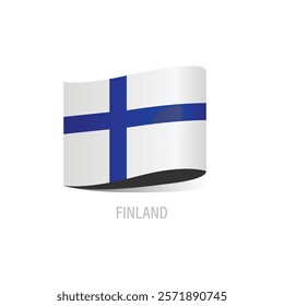 Flag Of Finland Vector Design.