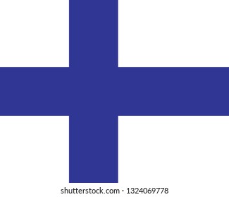 Flag of Finland vector illustration isolated on white. Colorful vector illustration.