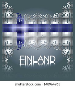 Flag of Finland from vector square blocks
