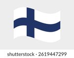 Flag of Finland. Finland wavy flag digital vector illustration.