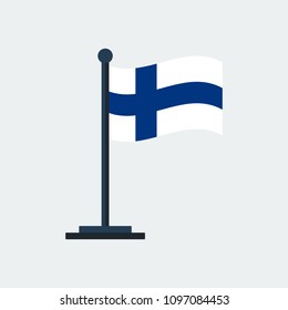 Flag Of Finland.Flag Stand On White Background. Vector Design
