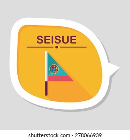 Flag flat icon with long shadow