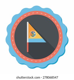 Flag flat icon with long shadow