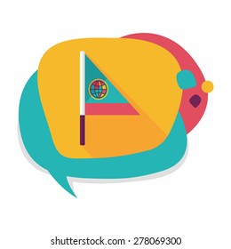 Flag flat icon with long shadow