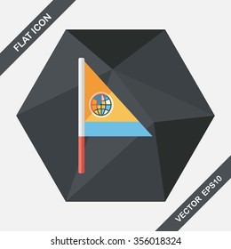 Flag flat icon with long shadow
