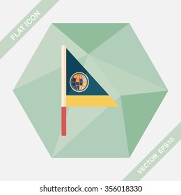 Flag flat icon with long shadow