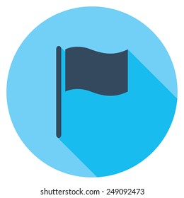  Flag flat icon. Modern flat icons with long shadow effect in stylish colors. Icons for Web and Mobile Application. EPS 10. 