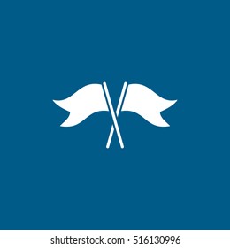 Flag Flat Icon On Blue Background