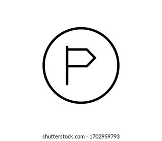 Flag flat icon. Single high quality outline symbol for web design or mobile app.  Flag thin line signs for design logo, visit card, etc. Outline pictogram EPS10