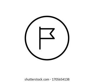 Flag flat icon. Single high quality outline symbol for web design or mobile app.  Flag thin line signs for design logo, visit card, etc. Outline pictogram EPS10