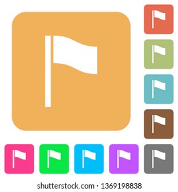 Flag flat icons on rounded square vivid color backgrounds.