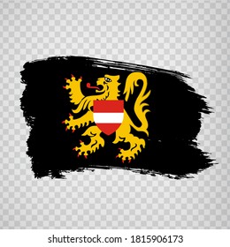 Flag of  Flemish Brabant brush strokes. Flag of Flemish Brabant on transparent background for your web site design, logo, app, UI. Kingdom of Belgium. EPS10.