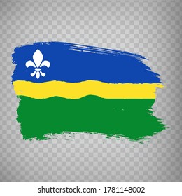 Flag of Flevoland brush strokes. Flag of Flevoland on transparent background for your web site design, logo, app, UI. Netherlands. EPS10.